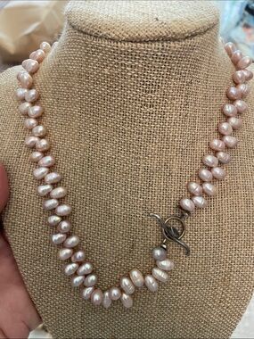 Freshwater Pearl Necklace in Soft Pink with Toggle Clasp Precious GEM